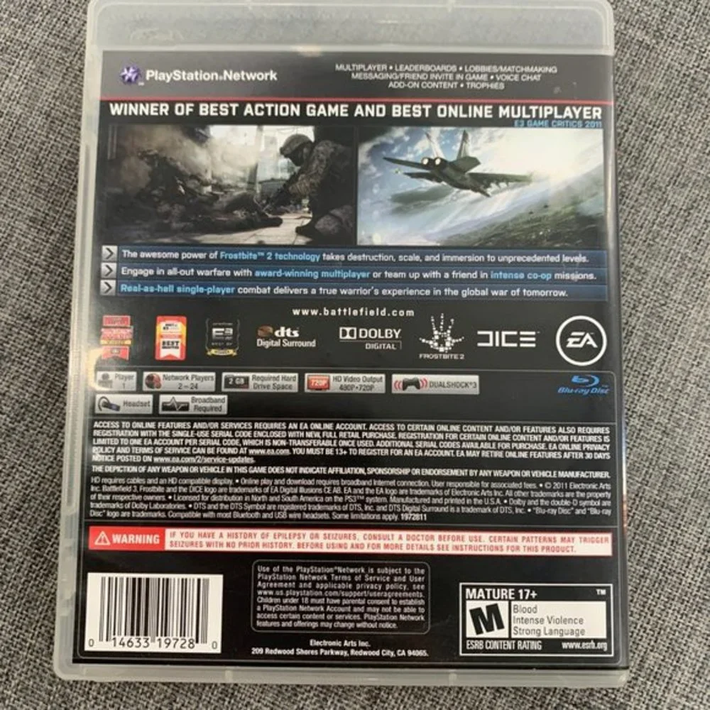 PS3 Battlefield 3 Sony Playstation 3 Multiplayer Action‎ Game